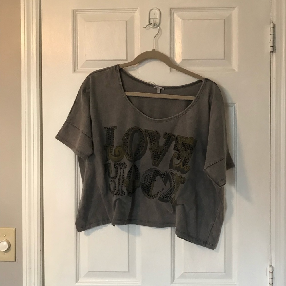 Charlotte Russe Love Rocks Crop Top